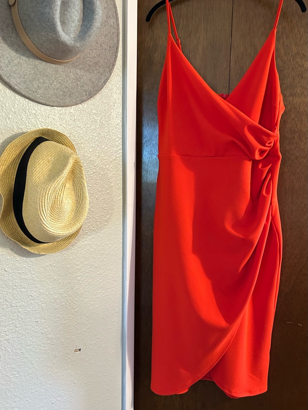 Premier Amour bright orange Wrap Midi Dress - Women's
